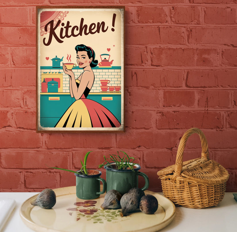 Affiche ambiance cuisine années 50