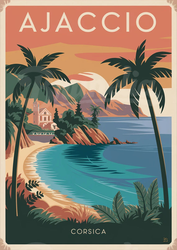 Affiche vintage Ajaccio