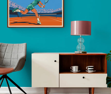 Affiche vintage revers à une main tennis