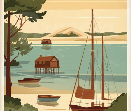 affiche vintage arcachon