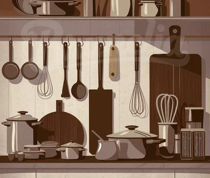 affiche cuisine ustensiles anciens vintage 1