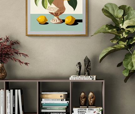 Affiche citron biologique vintage