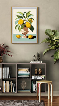 Affiche décoration agrume vase céramique style années 1930