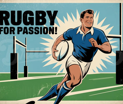 Affiche vintage passion rugby