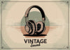 Affiche rétro casque audio Vintage Sound années 70