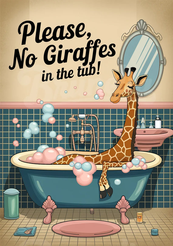 affiche salle de bain rĂ©tro