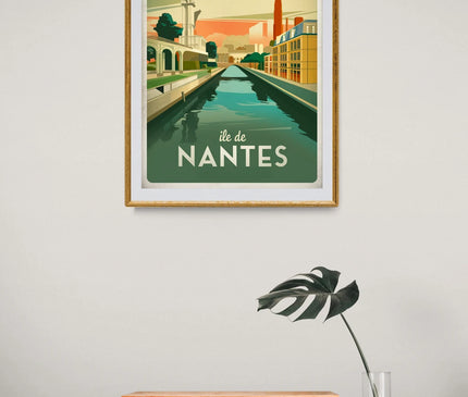 Affiche vintage île de Nantes