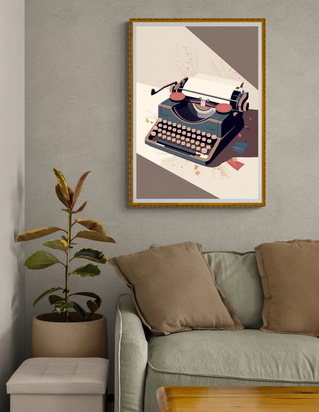 Affiche machine à écrire rétro