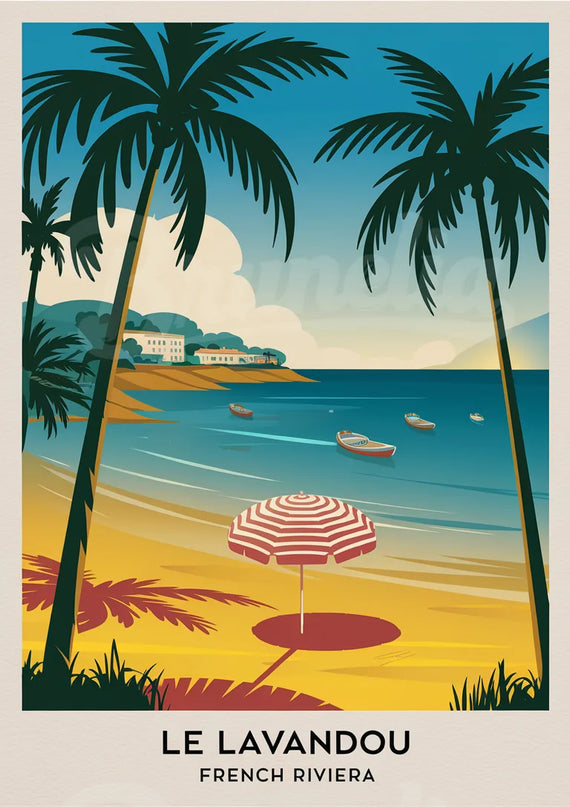 affiche vintage le lavandou