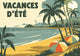 Affiche Vacances d'été tropicales style art déco