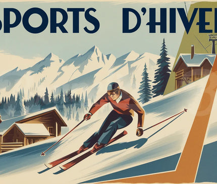 Affiche vintage sports d’hiver