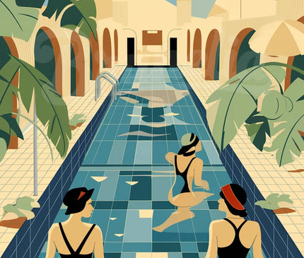 affiche vintage piscine