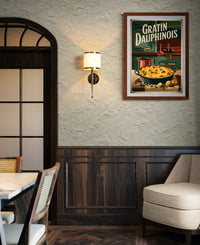 Affiche Gratin Dauphinois recette traditionnelle française rétro