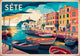 Affiche Sète port méditerranéen bateaux colorés