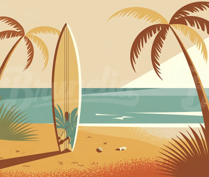 Affiche vintage planche de surf 1