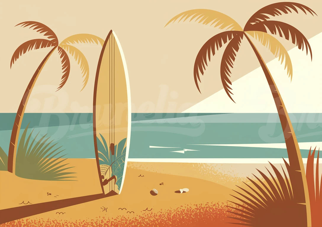 Affiche vintage planche de surf 1