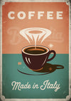 Affiche Coffee Made in Italy style rétro des années 50