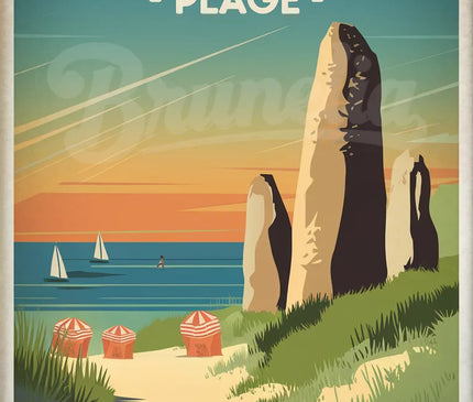 affiche vintage carnac