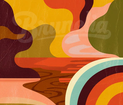 Affiche vintage abstrait et coloré