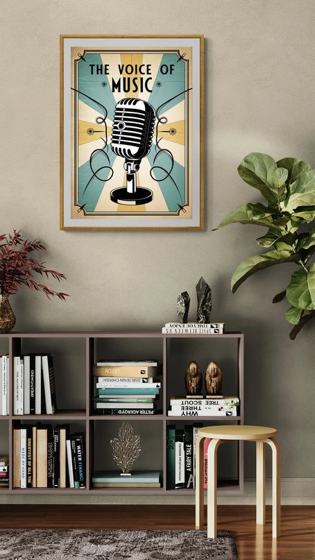 Affiche vintage microphone old school