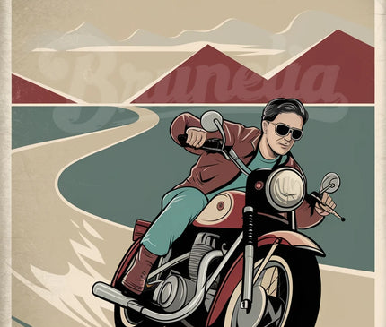 Affiche vintage club de motards rétro
