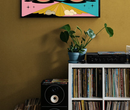 Affiche lunettes de soleil rétro
