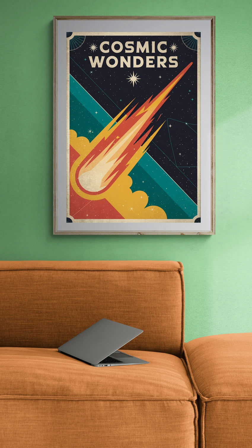 Affiche vintage météorites rétro