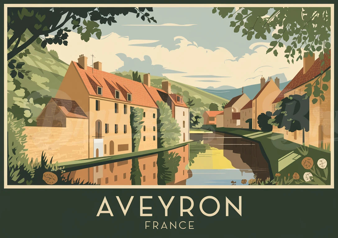 affiche vintage aveyron