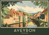 Affiche Aveyron paysage canal et maisons pierre