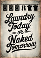 Affiche humoristique lessive et linge sale rétro