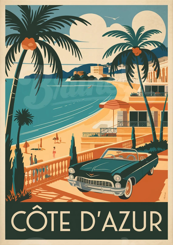 affiche vintage cote d azur 2