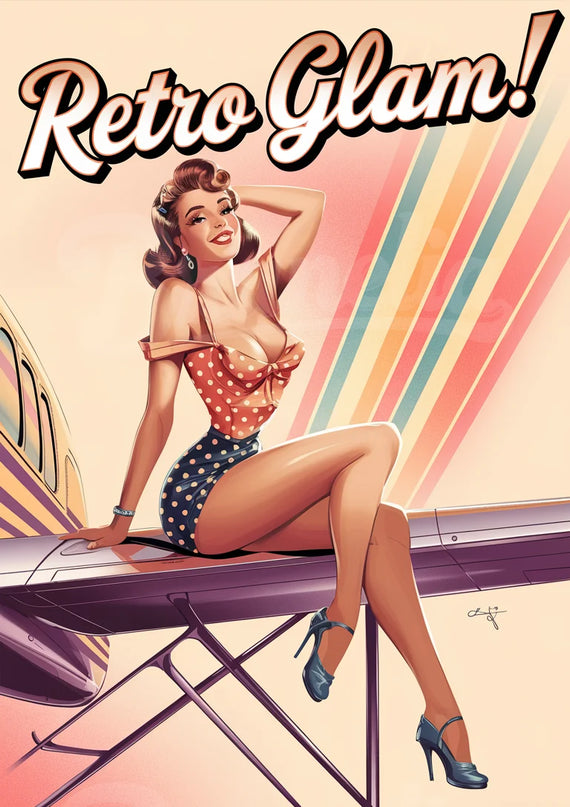 Affiche look rétro pin-up