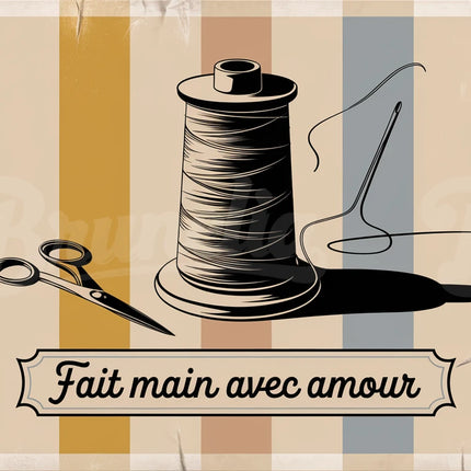 Affiche couture Fait main avec amour