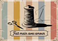Affiche couture Fait main avec amour