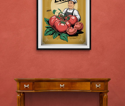Affiche tomates anciennes rétro