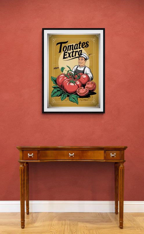 Affiche tomates anciennes rétro