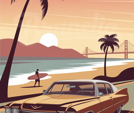 Pack Surf - 2 affiches A1 · Sélection 4 - pack d'affiches vintage Brunelia