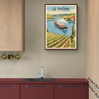 Affiche Le Rhône navigation fluviale vintage