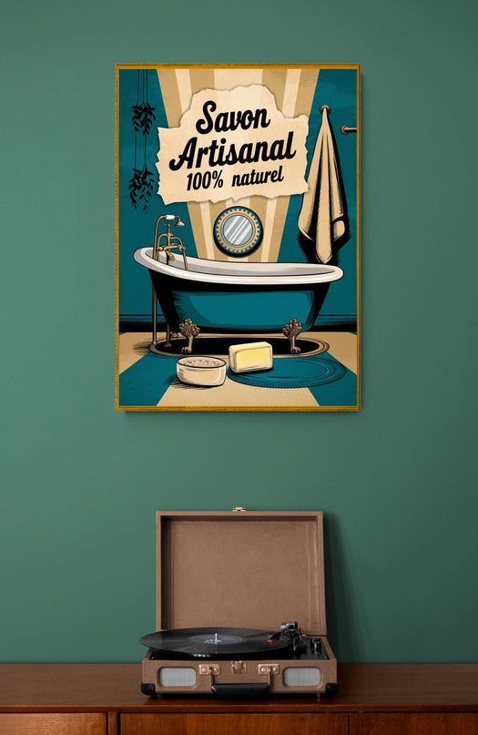affiche dĂ©coration salle de bain rĂ©tro
