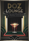Affiche DOZ Lounge bar à cocktails Art déco années 1920