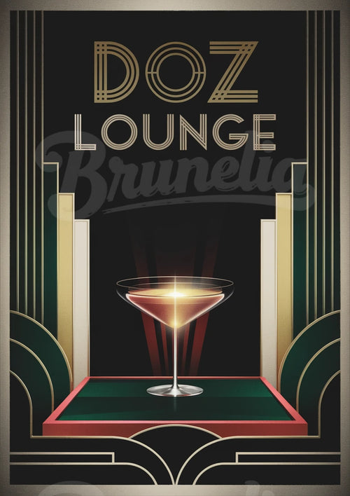 Affiche DOZ Lounge bar à cocktails Art déco années 1920