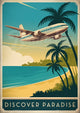 Affiche rétro destination tropicale avion années 30