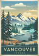 Affiche Vancouver - Montagnes enneigées