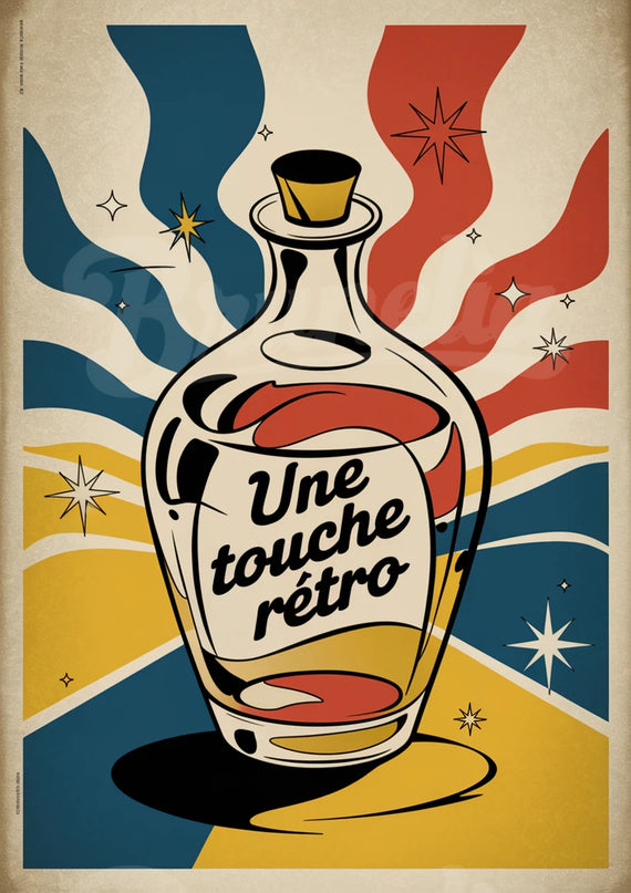affiche vintage bouteilles en verre 1