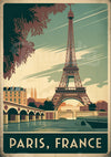 Affiche Tour Eiffel et Seine style Art déco