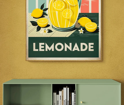 Affiche carafe limonade rétro
