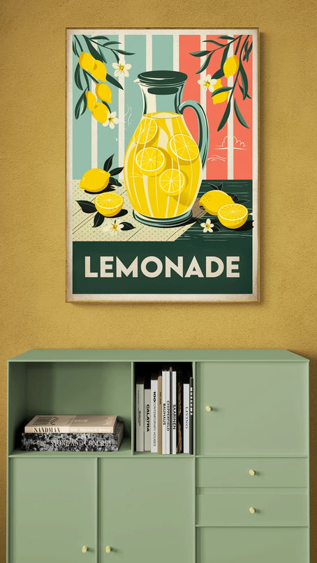 Affiche carafe limonade rétro