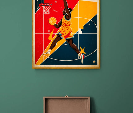 affiche basketball vintage