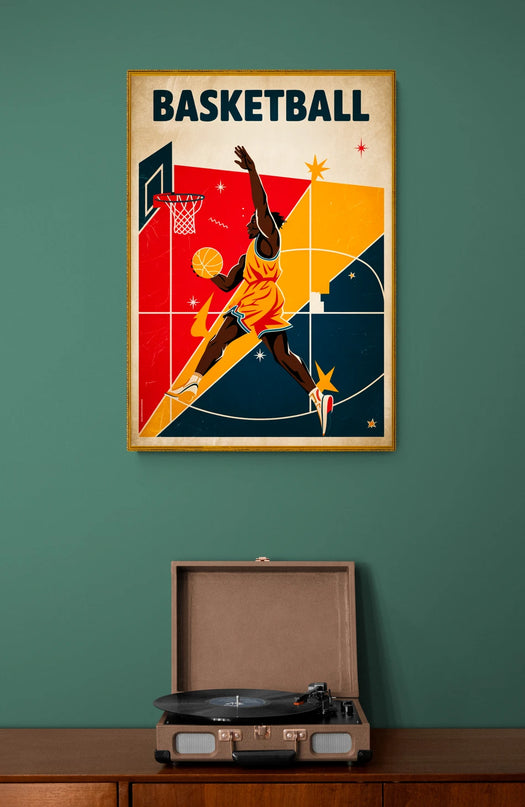 affiche basketball vintage