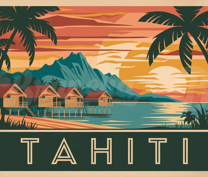 Affiche vintage Tahiti
